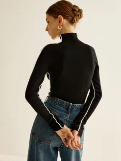 COMMENSE Wool-Blend Mock-Neck Knit Top* Sweater Tops|Sweaters & Cardigans