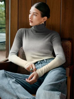 COMMENSE Wool-Blend Ombre Slim Knit Top* Sweater Tops|Sweaters & Cardigans