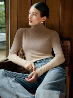 COMMENSE Wool-Blend Ombre Slim Knit Top* Sweater Tops|Sweaters & Cardigans