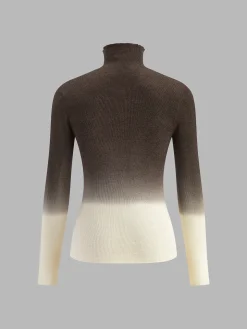 COMMENSE Wool-Blend Ombre Slim Knit Top* Sweater Tops|Sweaters & Cardigans