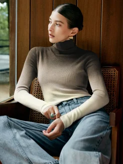COMMENSE Wool-Blend Ombre Slim Knit Top* Sweater Tops|Sweaters & Cardigans