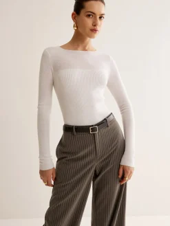 COMMENSE Wool-Blend Panel Slim Sweater* Sweater Tops|Sweaters & Cardigans