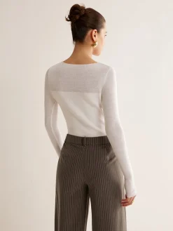 COMMENSE Wool-Blend Panel Slim Sweater* Sweater Tops|Sweaters & Cardigans