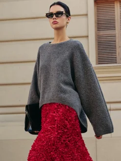 COMMENSE Wool-Blend Plain Pullover Sweater* Sweater Tops|Sweaters & Cardigans