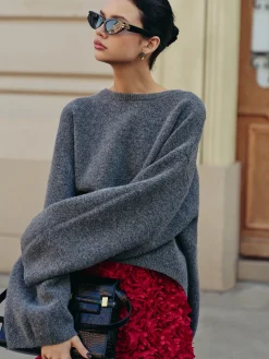 COMMENSE Wool-Blend Plain Pullover Sweater* Sweater Tops|Sweaters & Cardigans