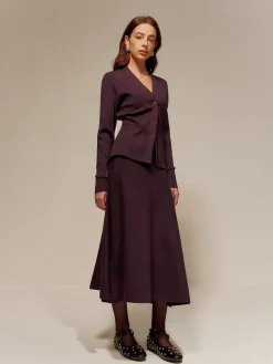 COMMENSE Wool-Blend Plain Sweater Skirt* Skirts