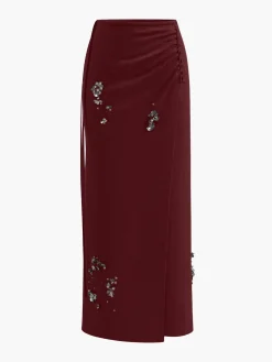 COMMENSE Wool-Blend Pleated Sequins Sweater Skirt* Knitwear|Matching Sets