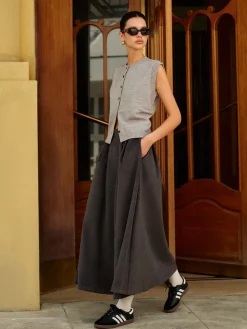 COMMENSE Wool-Blend Pockets Pleated Skirt* Skirts|Bottoms