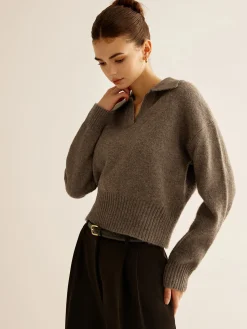 COMMENSE Wool-Blend Polo Sweater* Sweater Tops|Sweaters & Cardigans