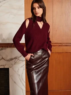 COMMENSE Wool-Blend Ribbed Cutout Sweater* Sweater Tops|Sweaters & Cardigans