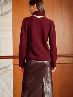 COMMENSE Wool-Blend Ribbed Cutout Sweater* Sweater Tops|Sweaters & Cardigans