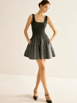 COMMENSE Wool-Blend Sequins Sweater Dress* Black Dresses|Sweater Dresses