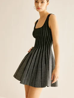 COMMENSE Wool-Blend Sequins Sweater Dress* Black Dresses|Sweater Dresses