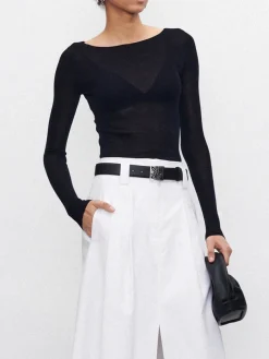 COMMENSE Wool-Blend Skinny Sheer Sweater* Sweater Tops|Sweaters & Cardigans
