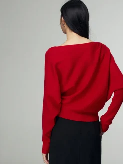 COMMENSE Wool-Blend Straight Neck Knit Top* Sweater Tops|Sweaters & Cardigans