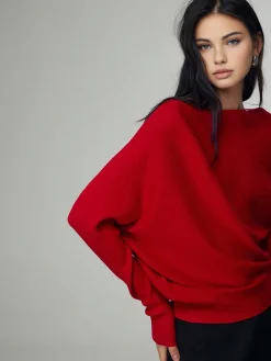 COMMENSE Wool-Blend Straight Neck Knit Top* Sweater Tops|Sweaters & Cardigans