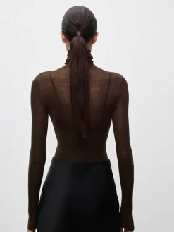 COMMENSE Wool-Blend Turtleneck Sheer Sweater* Sweater Tops|Sweaters & Cardigans