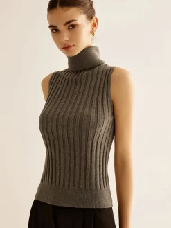 COMMENSE Wool-Blend Turtleneck Sweater Vest* Sweater Vests|Sweaters & Cardigans