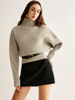 COMMENSE Wool-Blend Turtleneck Sweater Without Belt* Sweater Tops|Sweaters & Cardigans