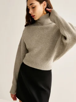 COMMENSE Wool-Blend Turtleneck Sweater Without Belt* Sweater Tops|Sweaters & Cardigans
