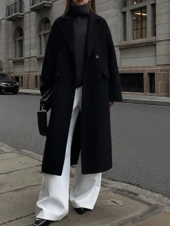 COMMENSE Wool-Blend Tweed Long Coat* Outerwear|Coats
