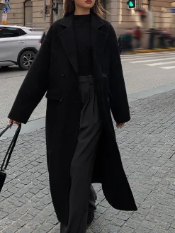 COMMENSE Wool-Blend Tweed Long Coat* Outerwear|Coats