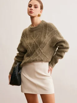 COMMENSE Wool-Blend Twist Shift Sweater* Sweater Tops|Sweaters & Cardigans