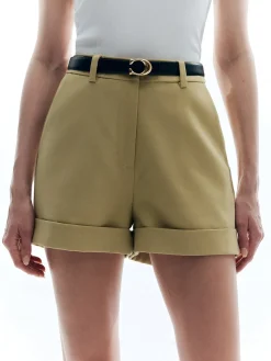 COMMENSE Woolen High Waist Shorts Without Belt* Shorts|Bottoms