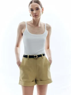 COMMENSE Woolen High Waist Shorts Without Belt* Shorts|Bottoms