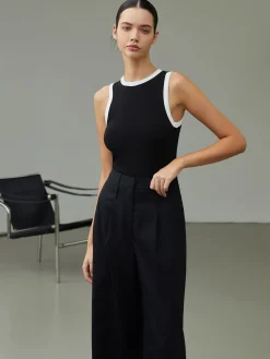 COMMENSE Worth A Million Contrast Trim Tank Top* Sweater Tops|Tank Tops & Camis