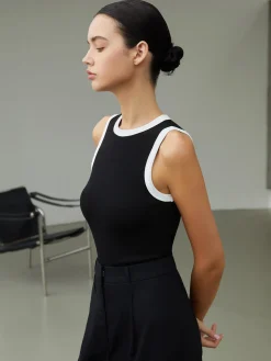 COMMENSE Worth A Million Contrast Trim Tank Top* Sweater Tops|Tank Tops & Camis