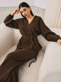 COMMENSE Wrap Belted Sweater Pants Set* Sweater Tops|Sweaters & Cardigans