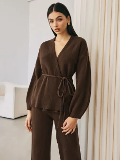 COMMENSE Wrap Belted Sweater Pants Set* Sweater Tops|Sweaters & Cardigans