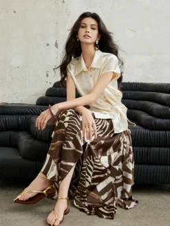 COMMENSE Zebra Printed Maxi Skirt* Skirts|Bottoms