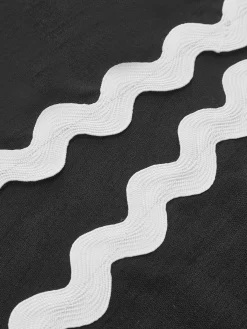 COMMENSE Zig Zag Edge Halter Midi Dress* Black Dresses|Vacation Dresses