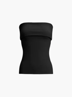 COMMENSE Zip Down Overfold Strapless Tube Top* Sweater Tops|Tank Tops & Camis