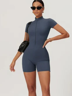 COMMENSE Zipper Seamless Romper* Activewear