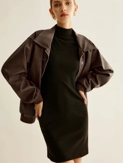 COMMENSE Zipper Shift PU Leather Jacket* Outerwear|Jackets