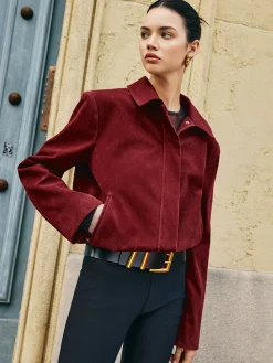 COMMENSE Zipper-Pockets Lapel Suede Jacket* Outerwear|Jackets