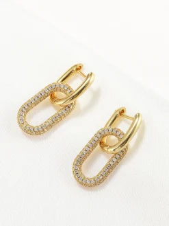 COMMENSE Zircon Hoop Pendant Earrings* Earrings|Accessories