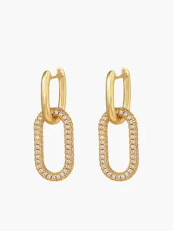 COMMENSE Zircon Hoop Pendant Earrings* Earrings|Accessories
